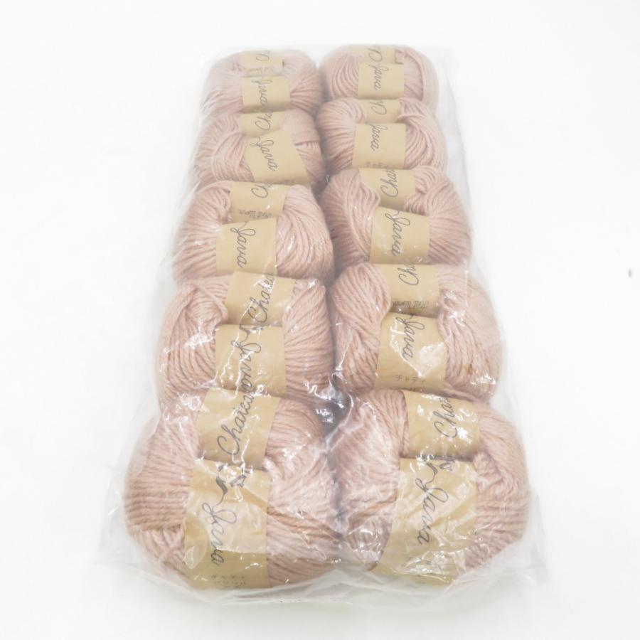 毛糸 原ウール Knitworm Chatea チャティアクリル 並太 10玉セット 2番色 いちご 1玉30g 約66m アクリル100% 秋冬 未使用品 | 