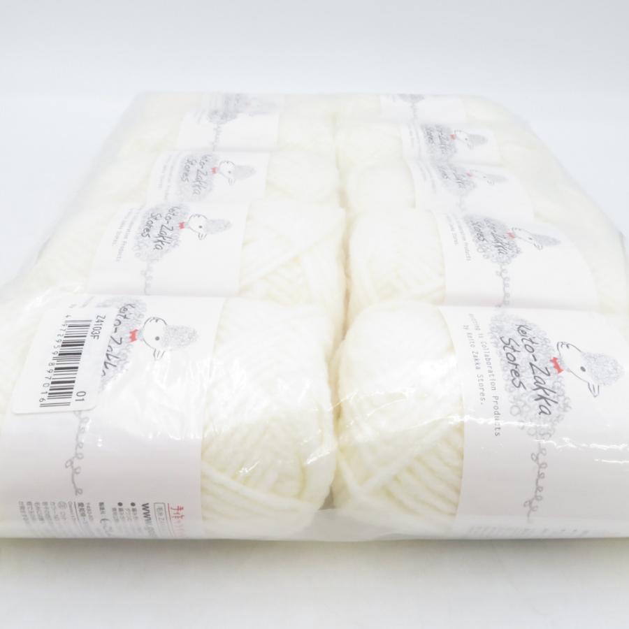 毛糸 毛糸ZAKKAストアーズ カシュアクリル 10玉セット 1番色 ホワイト 1玉約30g 約50m アクリル100% 日本製 並太 秋冬 未使用品 |  | 01