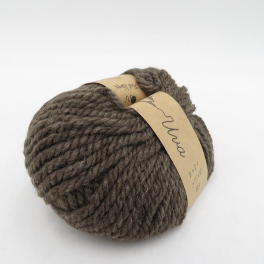 毛糸 原ウール Knitworm Chatea チャティ メランジ並太 10玉セット 5番色 ウッド 1玉25g 約46m アクリル ウール 秋冬 未使用品 |  | 02