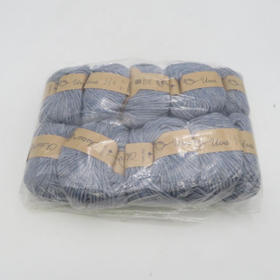 毛糸 原ウール Knitworm Chatea チャティ メランジ並太 10玉セット 3番色 レイン 1玉25g 約46m アクリル ウール 秋冬 未使用品 | 