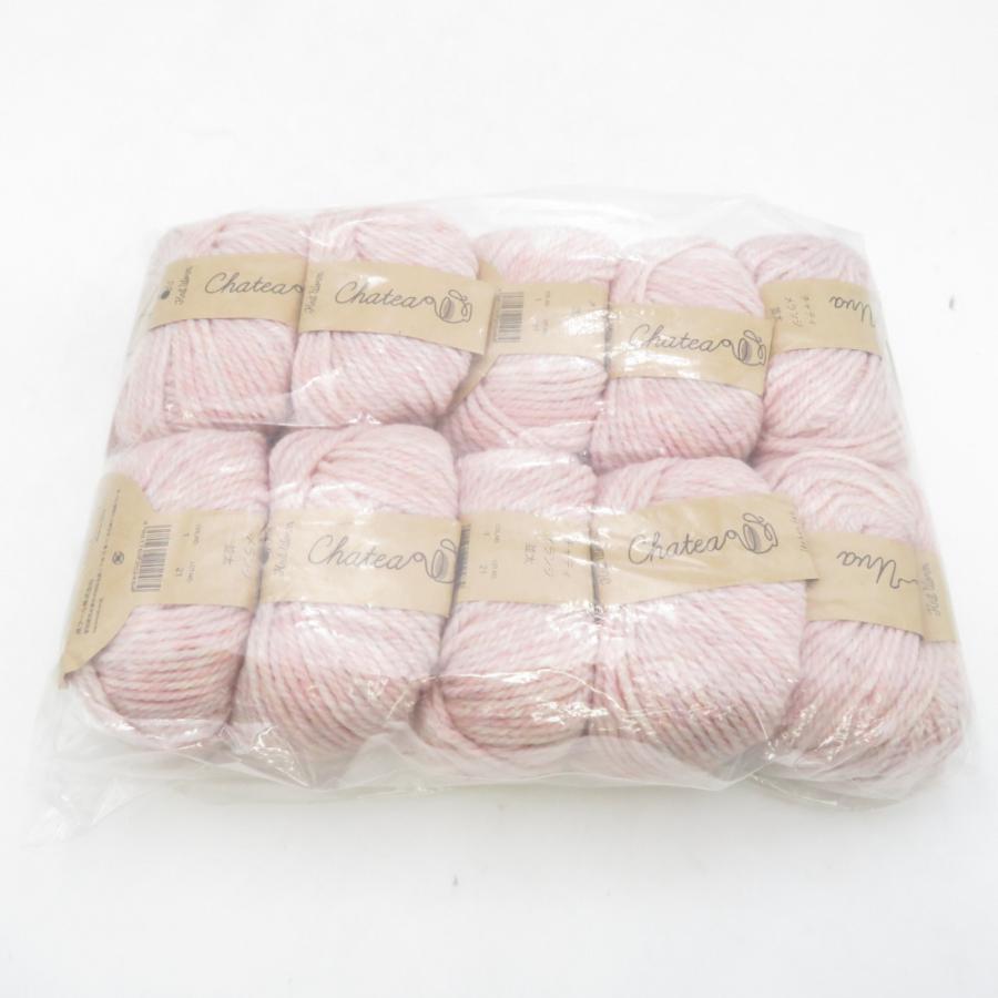 毛糸 原ウール Knitworm Chatea チャティ メランジ並太 10玉セット 1番色 サン 1玉25g 約46m アクリル ウール 秋冬 未使用品 | 