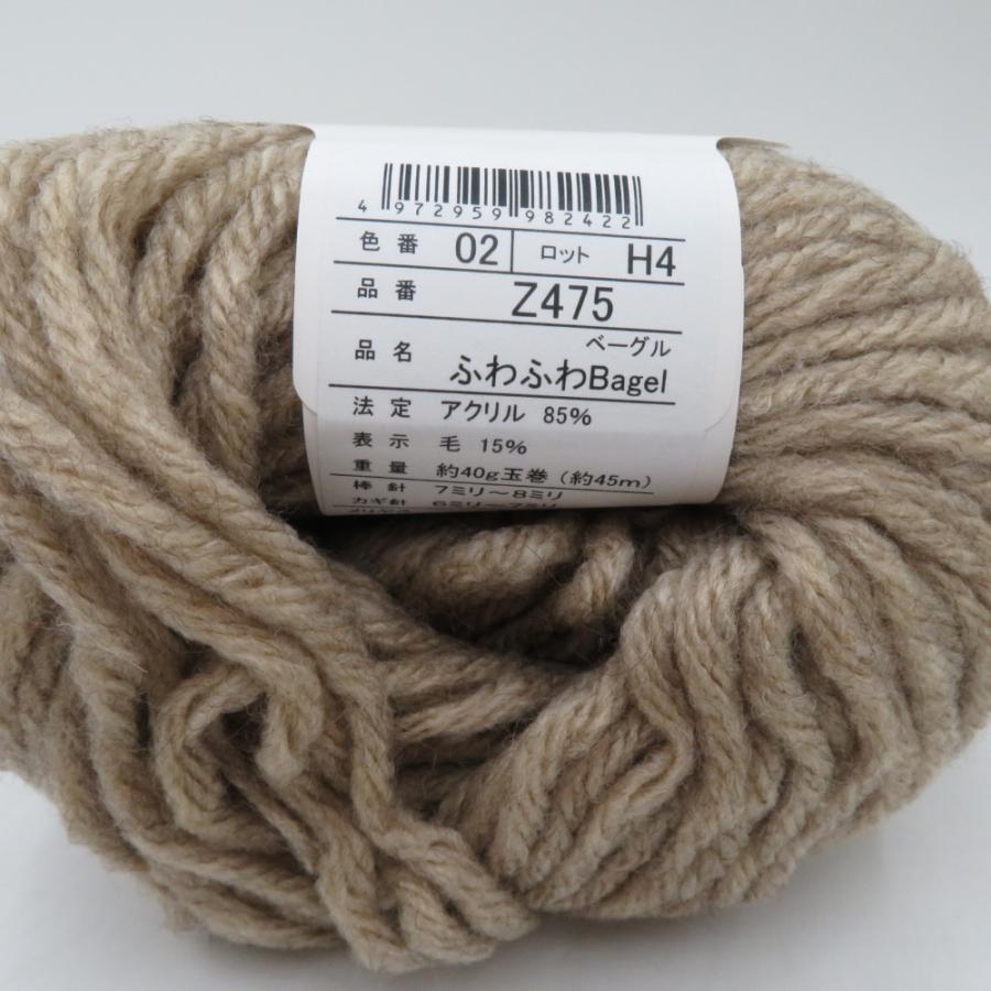 毛糸 毛糸ZAKKAストアーズ ふわふわBagel ベーグル 10玉セット 02番色 06番色 1玉約40g 約45m アクリル混合 極太 日本製 秋冬 未使用品 |  | 02