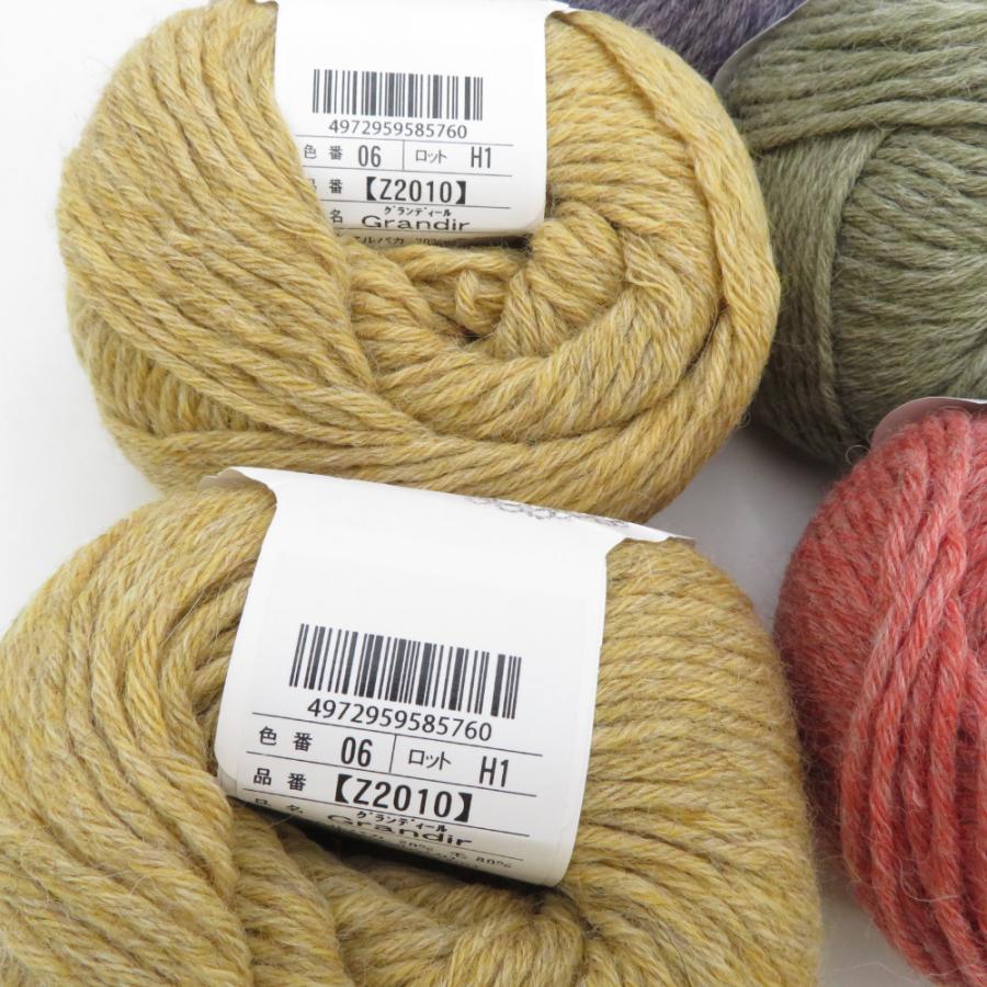 毛糸 毛糸ZAKKAストアーズ グランディール 7玉セット アソート 1玉約40g 約70m ウール アルパカ 並太 日本製 秋冬毛糸 未使用品 |  | 01