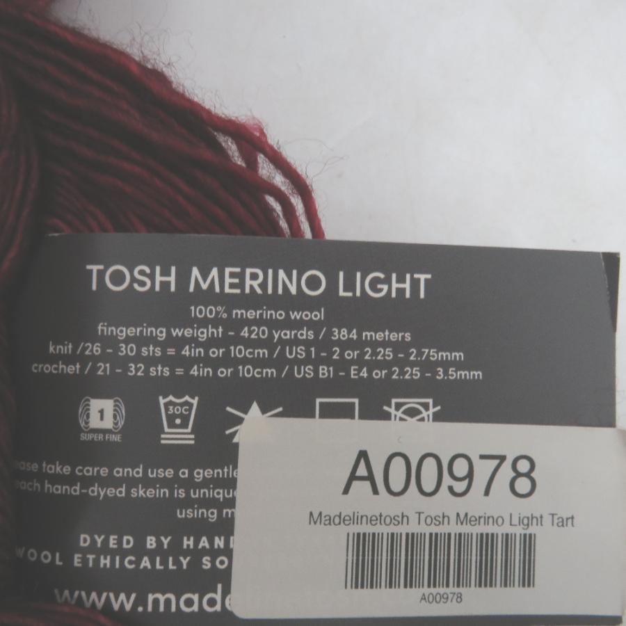 毛糸 MADELINETOSH マデリントッシュ tosh merino light 3カセ Tart