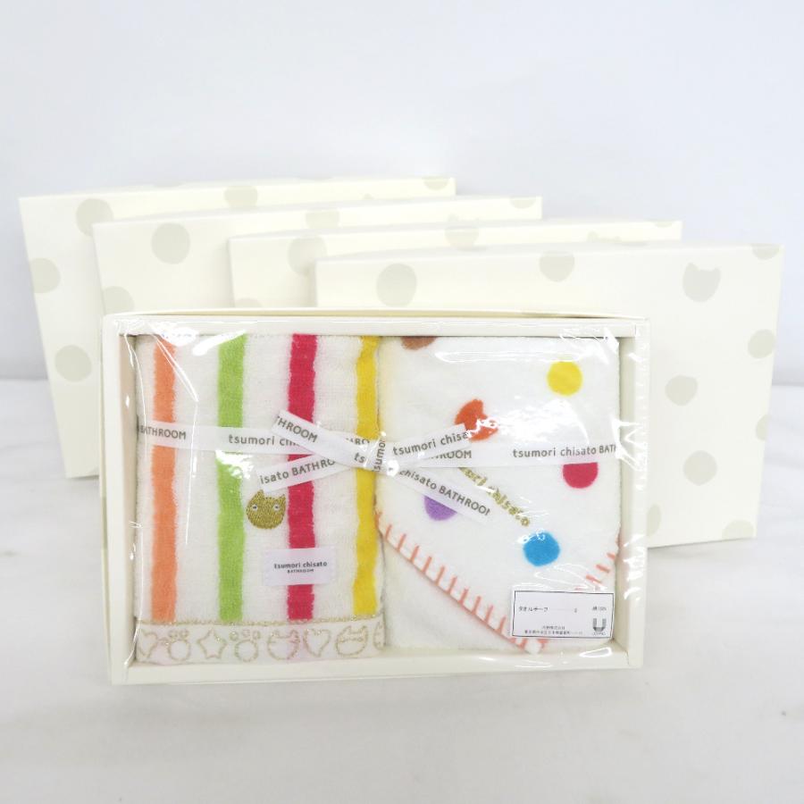 タオル ウチノタオル tsumori chisato BATHROOM タオルチーフ 2枚セット×5箱 ネコストライプ 未使用品 | 