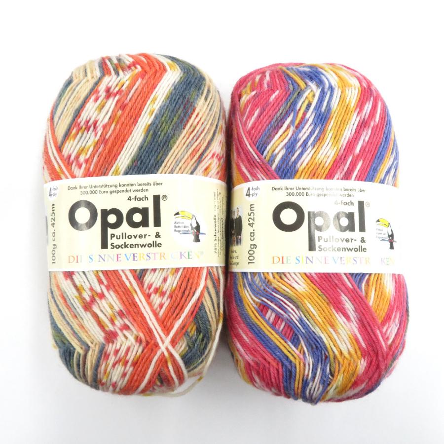 毛糸 Opal Regenwald3 レーゲンヴァルド3 復刻版 4ply 2玉セット 1玉100g ソックヤーン 靴下用 毛糸 中細 未使用品 | 