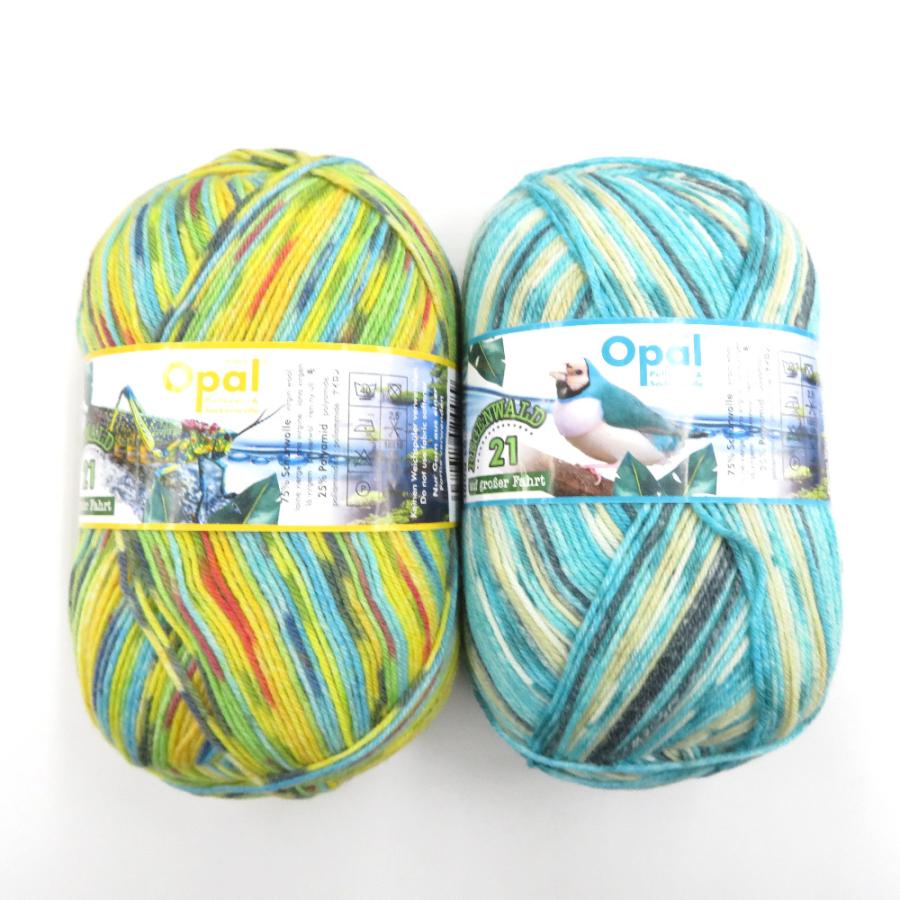 毛糸 Opal オパール レーゲンヴァルト21 4ply/4本撚り 11600 11605 2玉セット 1玉100g ソックヤーン 未使用品 | 