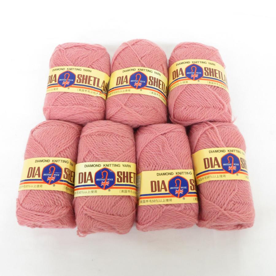 毛糸 DIASHETLAND ダイヤシェットランド 7玉 約40g 約160m 色番SH835 ピンク 未使用品 | 