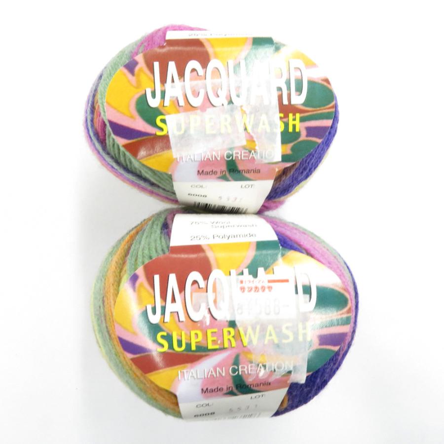 毛糸 JACQUARD（ジャカード）SUPERWASH 2玉セット 50g玉巻 約205ｍ ソックスヤーン 段染め 未使用品 |  | 01