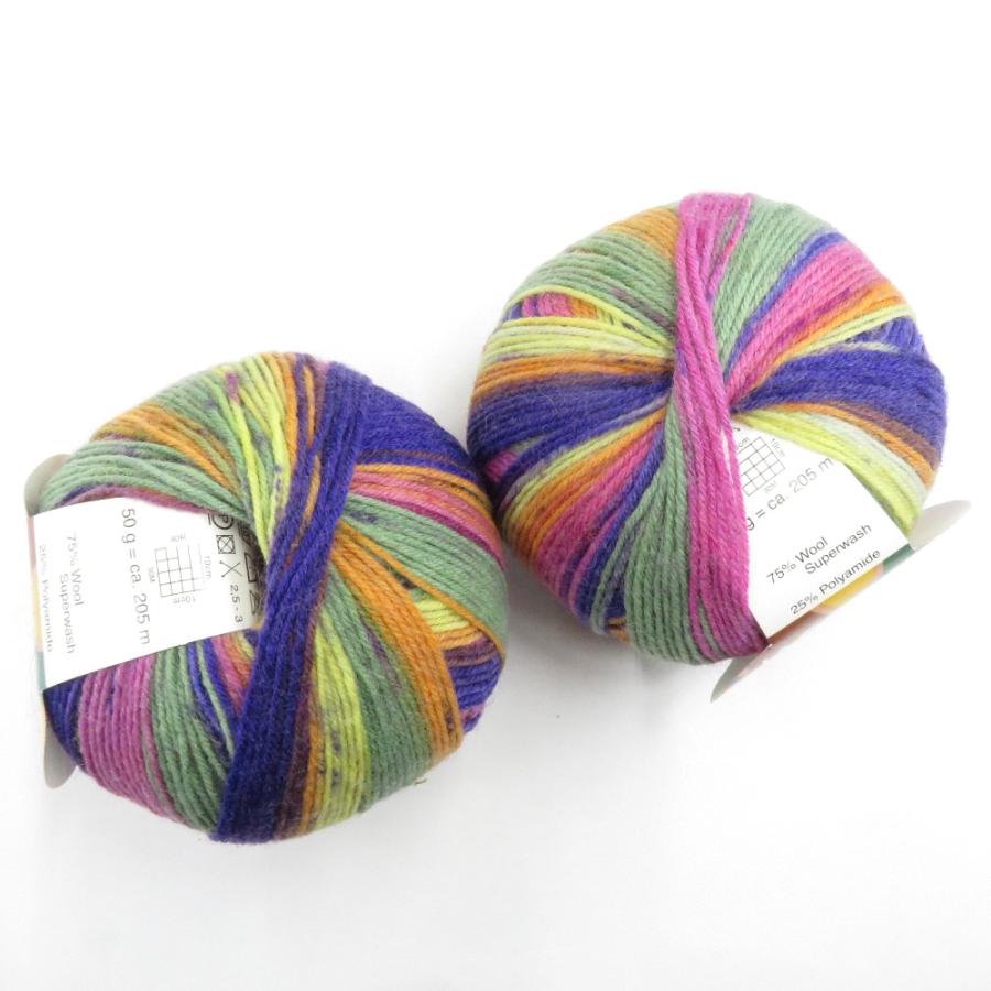 毛糸 JACQUARD（ジャカード）SUPERWASH 2玉セット 50g玉巻 約205ｍ ソックスヤーン 段染め 未使用品 |  | 02