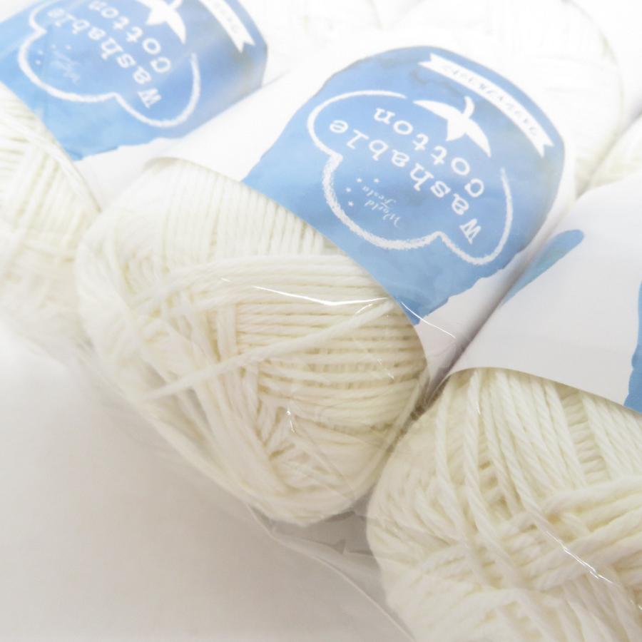 Yuzawaya ユザワヤ 毛糸 ウォッシャブルコットン 10玉セット 101色番 ホワイト 1玉25g 糸長約75ｍ お洗濯OK 春夏毛糸 未使用品 |  | 02