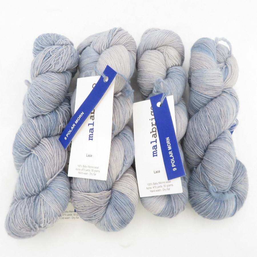 毛糸 malabrigo Lace マラブリゴ レース 4カセ 色番9(Polar Morn)  1カセ50g 約470ヤード 海外毛糸 パープル・ブルー系 未使用品【中古】 | 