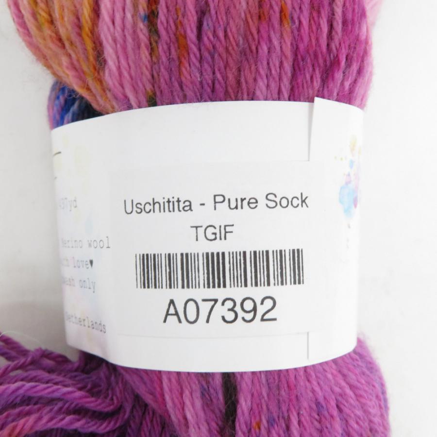 毛糸 USCHITITA ウシチタ Pure Sock 2カセ TGIF 手染め糸 手編み用ソックヤーン 約100g 約400ｍ ピンクパープル系ミックスカラー 未使用品 |  | 02