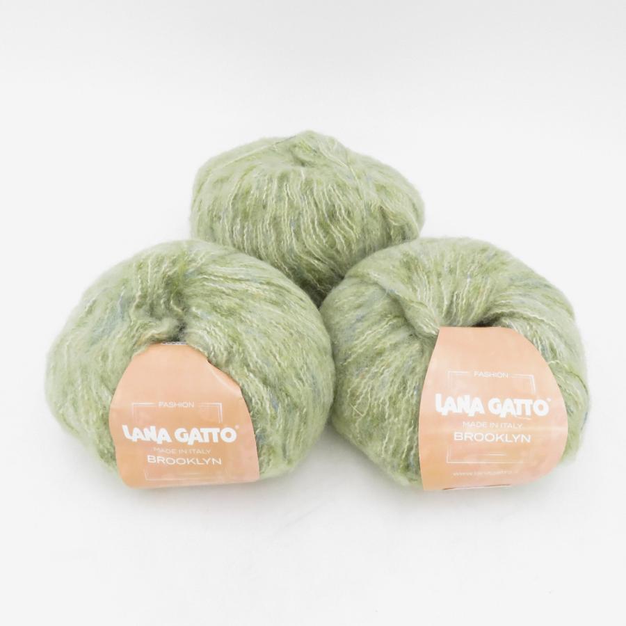 毛糸 LANA GATTO BROOKLYN ラナガット ブルックリン 色番8354 50ｇ×2玉+49g シルク混 イタリア製 未使用品 | 