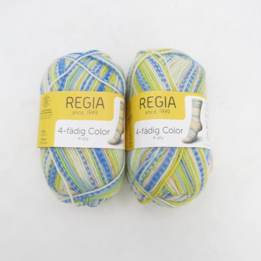 Regia レギア 毛糸 4-f〓dig Color Col.3792 2玉セット 50g玉 約210ｍ ソックヤーン 未使用品 | 