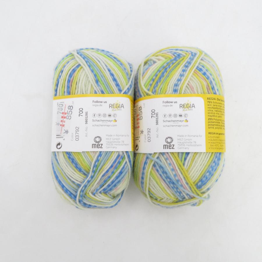 Regia レギア 毛糸 4-f〓dig Color Col.3792 2玉セット 50g玉 約210ｍ ソックヤーン 未使用品 |  | 01
