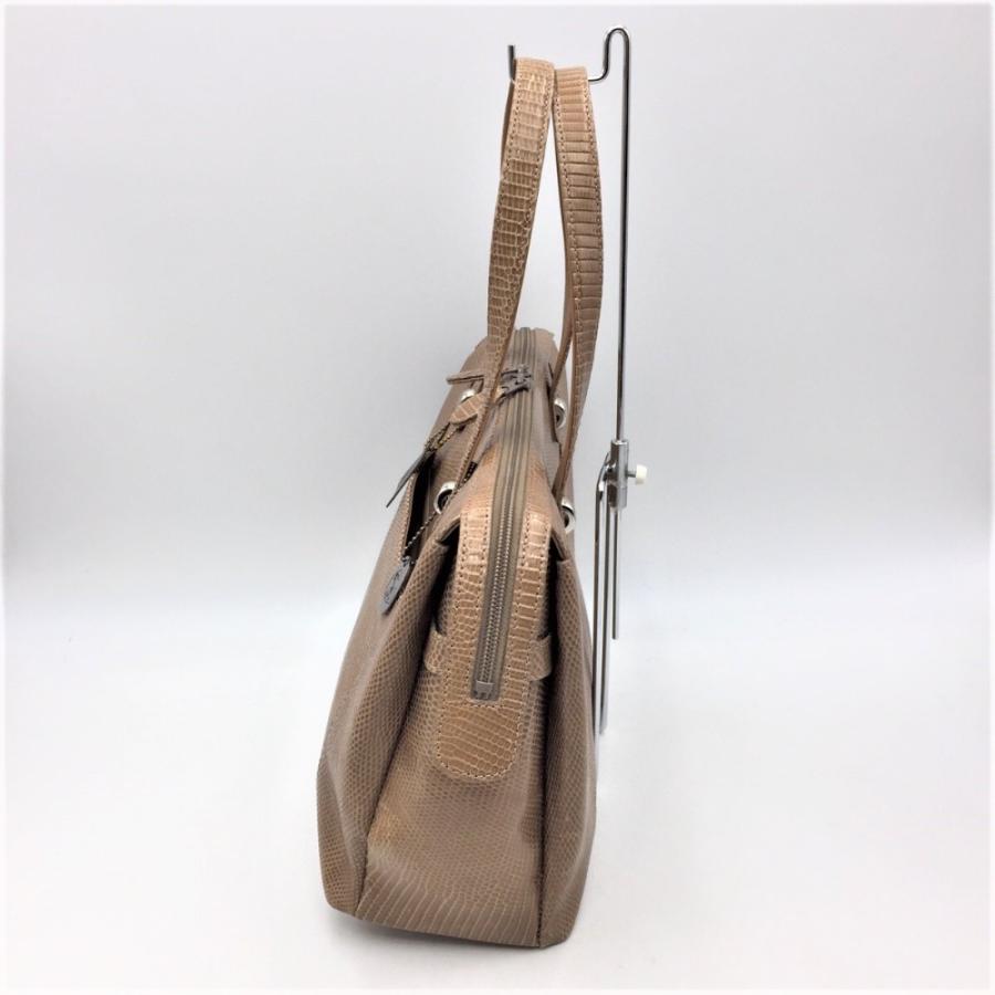 トートバッグ JRA MODE KAORU トートバッグ ベージュ パイソン ヘビ革