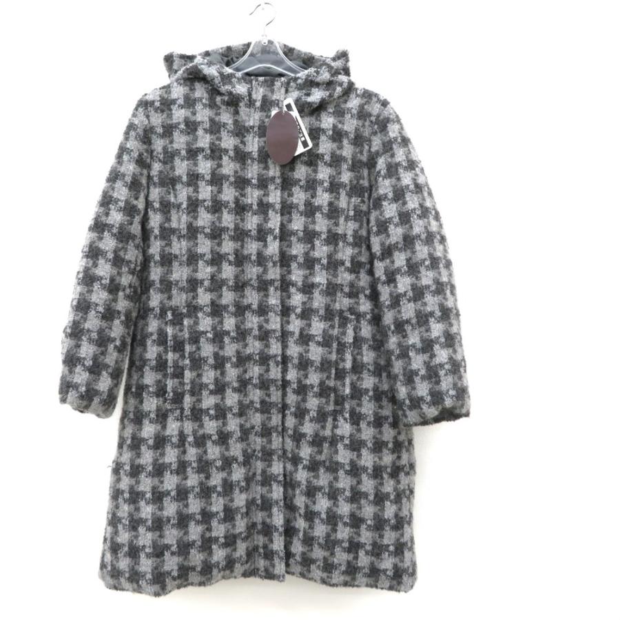 DAMA collection (ダーマコレクション) DAMA collection フード付きダウンコート チェック グレー PL142-19A 新品タグ付き 未使用品 DAMA collection ダーマコレクション フード付きダウンコート