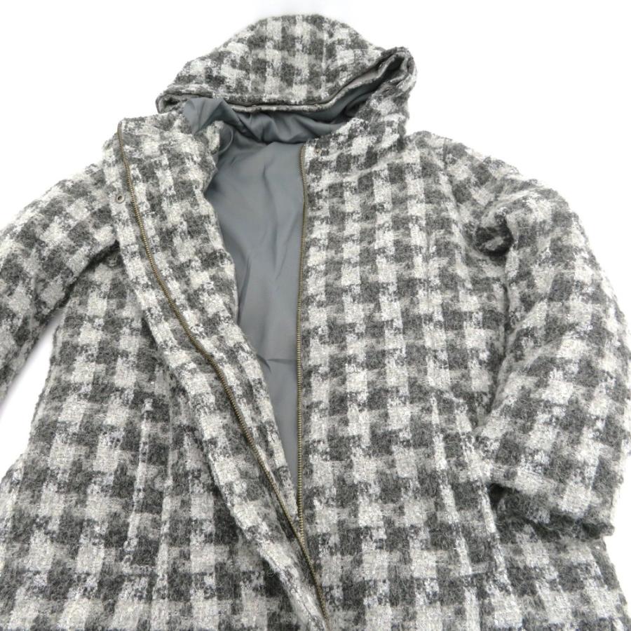 DAMA collection (ダーマコレクション) DAMA collection フード付きダウンコート チェック グレー PL142-19A 新品タグ付き 未使用品 DAMA collection ダーマコレクション フード付きダウンコート