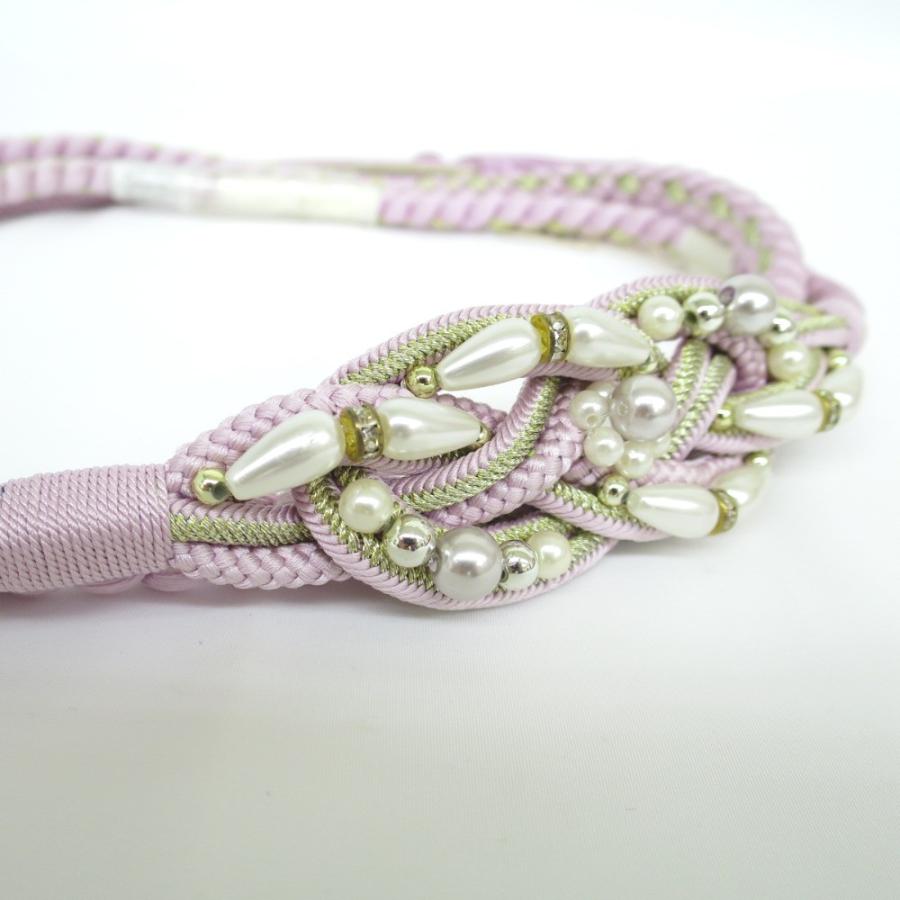 帯締め 飾り帯締め 振袖用帯締め ピンク 金 絹100 大パール飾り 1001 キモノオフ Ki0512nb ココロード 通販 Yahoo ショッピング