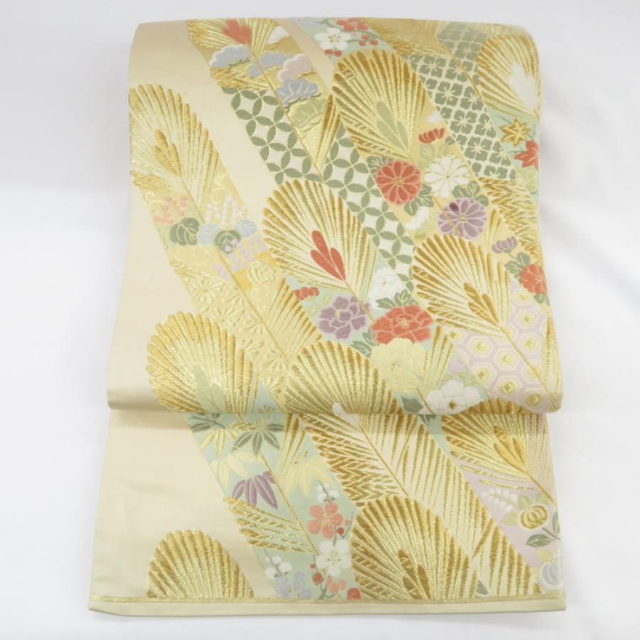 通常在庫品 袋帯 正絹 笹蔓金蘭柄 着物は含みません | terepin.com