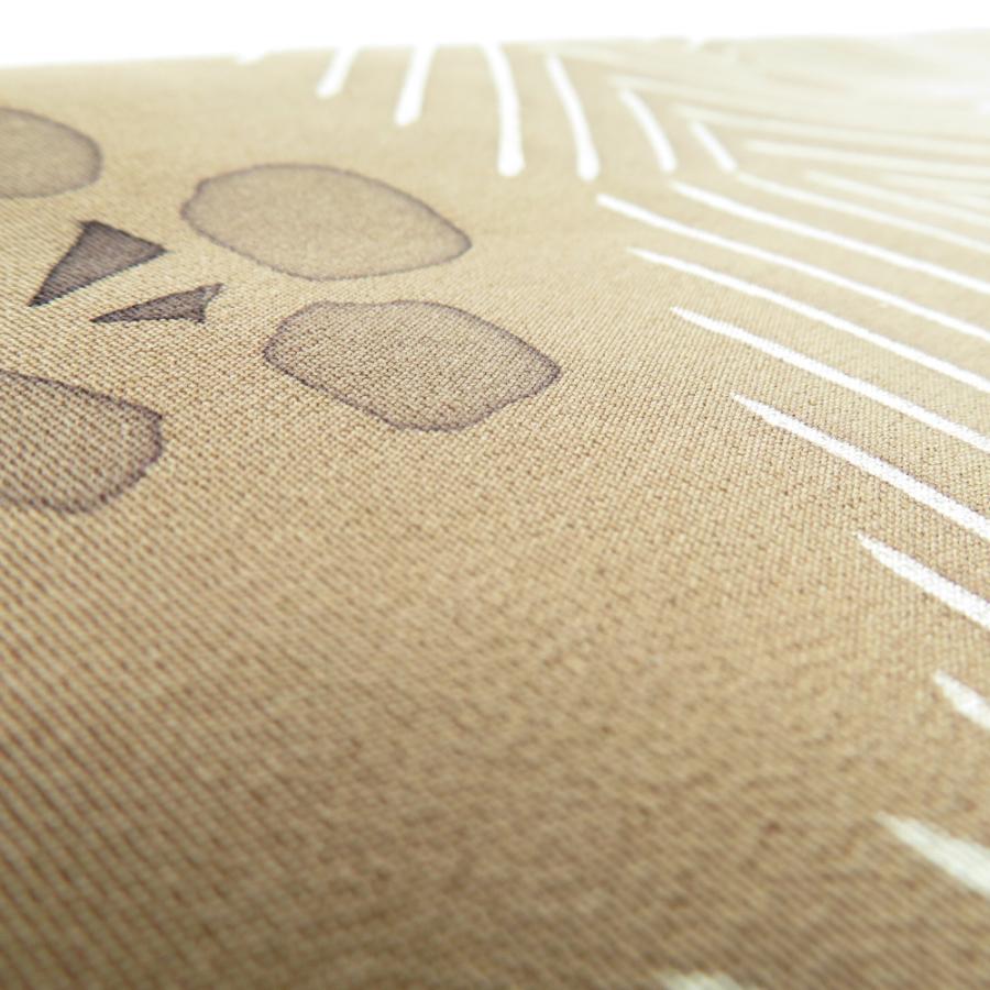 半幅帯 リバーシブル半巾帯 正絹 巾:約15.3cm×長さ:約380cm 紬×小紋 紺色×茶色 菱型模様ｘ縞模様 細帯 小袋帯 オリジナル 仕立て上がり 長さ380cm 美品 【キモノオフ野々市若松店】 半幅帯 リバーシブル半巾帯 正絹 巾:約15.3cm×長さ:約380cm 紬×小紋