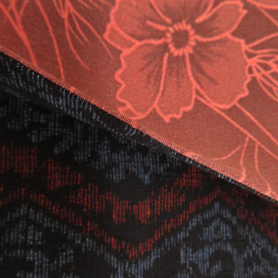 半幅帯 リバーシブル半巾帯 正絹 巾:約15.5cm×長さ:約380cm 紬×小紋