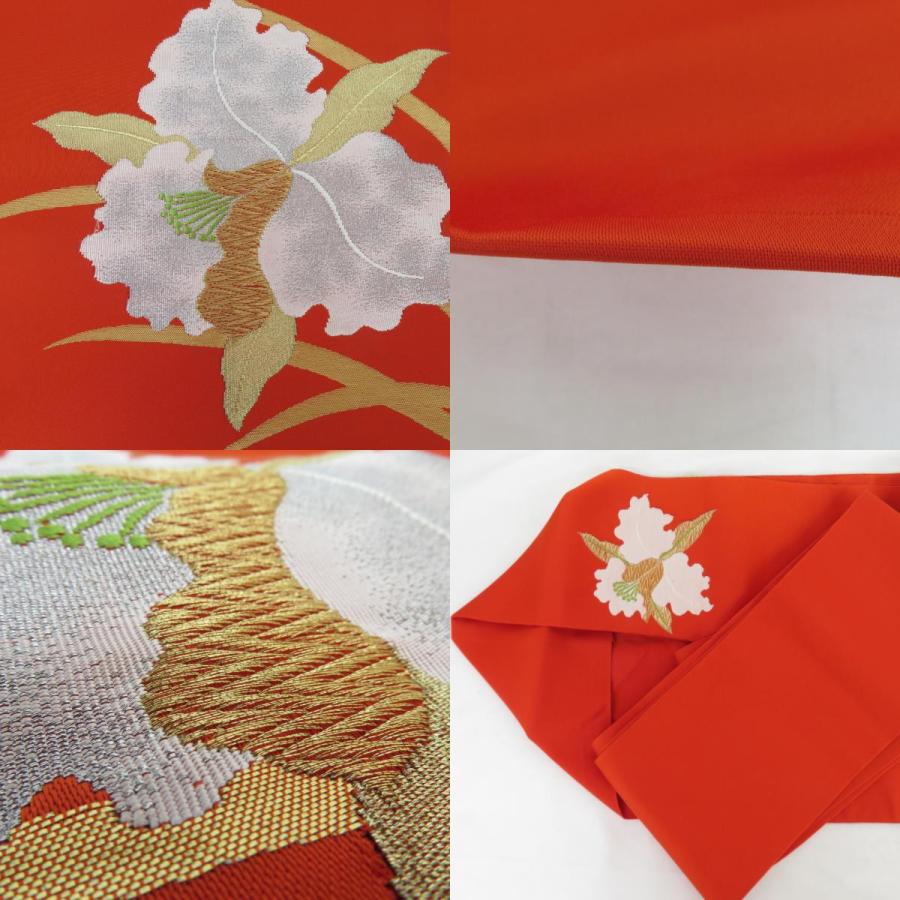 名古屋帯 名古屋帯セット 3点セット 花文様 紅葉文様 波文様 ダーク 
