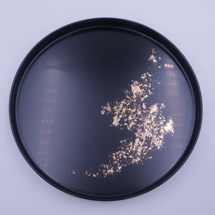 食器 輪島塗 高州堂 てしほ盆 黒 朱 金彩 二枚セット 箱付き : ココ