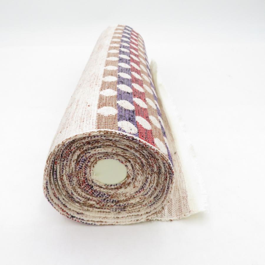 反物 米沢紬 八寸名古屋帯 「ほほえみ」スワセンイ ベージュ色 ドット