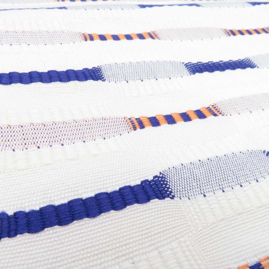 反物 米沢紬 八寸名古屋帯 「さがのカーネーション」スワセンイ 白色