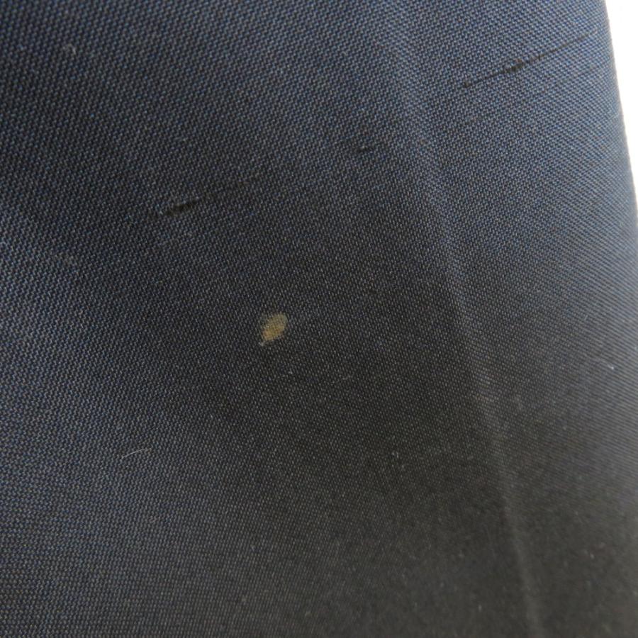 紬 着物 無地 紋なし 袷 広衿 紺色 正絹 カジュアル 仕立て上がり 身丈