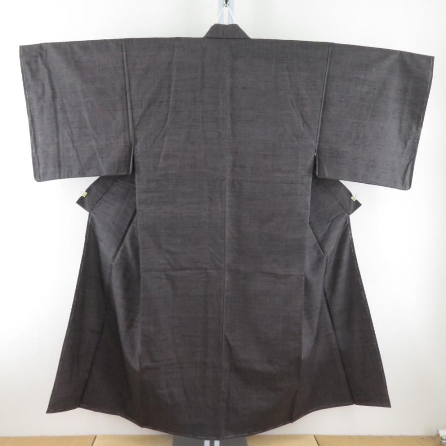 男着物 紬 アンサンブル 袷 黒青色 正絹 男性用きもの メンズ 仕立て