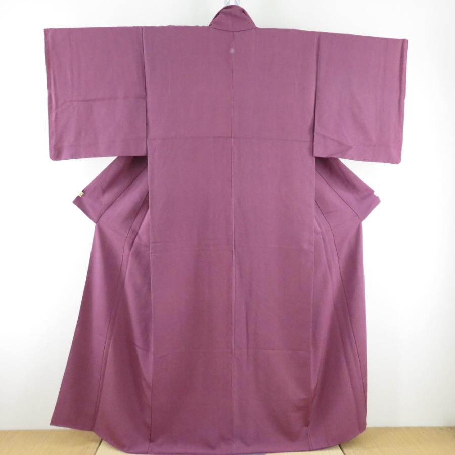 江戸小紋 鮫文 紫色 袷 広衿 一つ紋 木瓜紋 正絹 カジュアル 仕立て