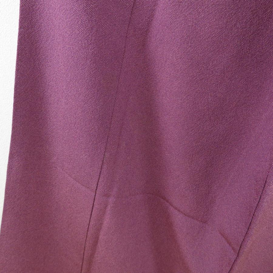 江戸小紋 鮫文 紫色 袷 広衿 一つ紋 木瓜紋 正絹 カジュアル 仕立て