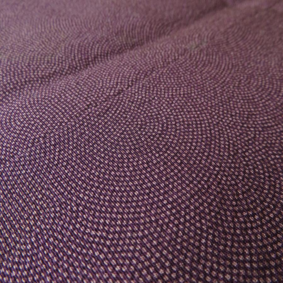 江戸小紋 鮫文 紫色 袷 広衿 一つ紋 木瓜紋 正絹 カジュアル 仕立て