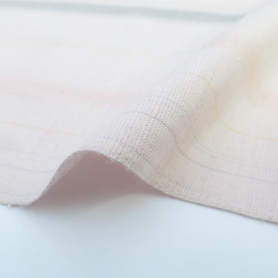 反物 みちのく紬 紅しぐれ 中村工房 桃色 縞 長さ12m 絹100％ 着尺