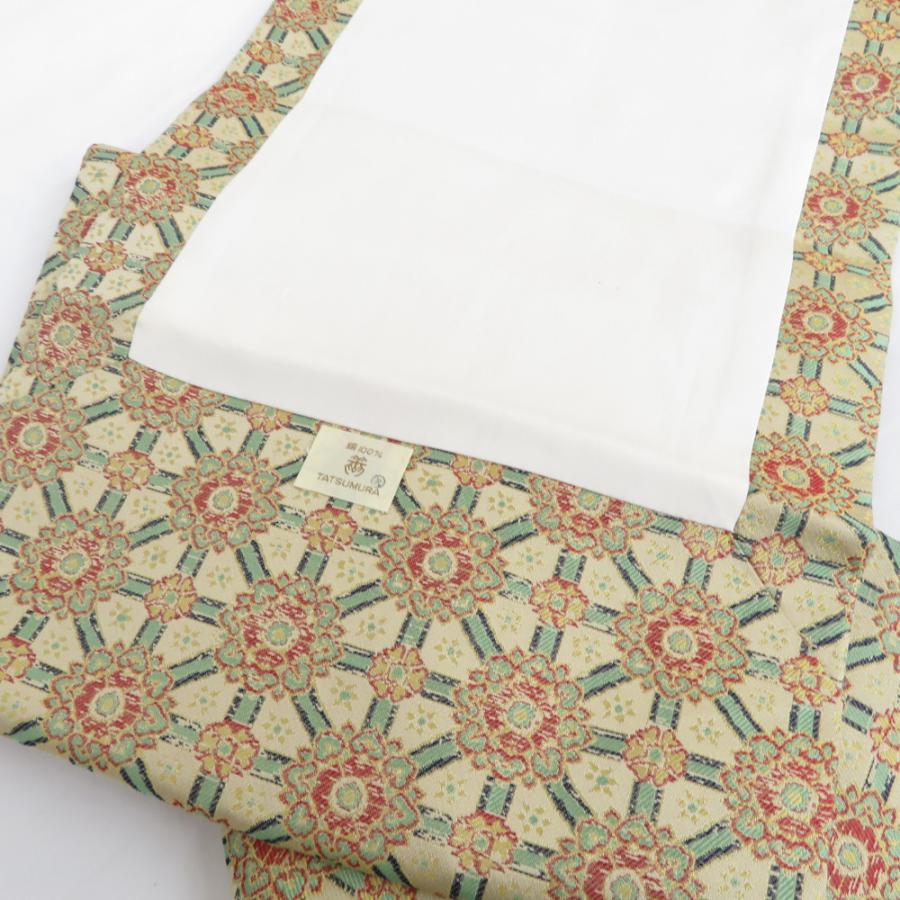 龍村美術織物 名古屋帯 正絹 小蜀紅錦 九寸開きなごや帯 全通柄