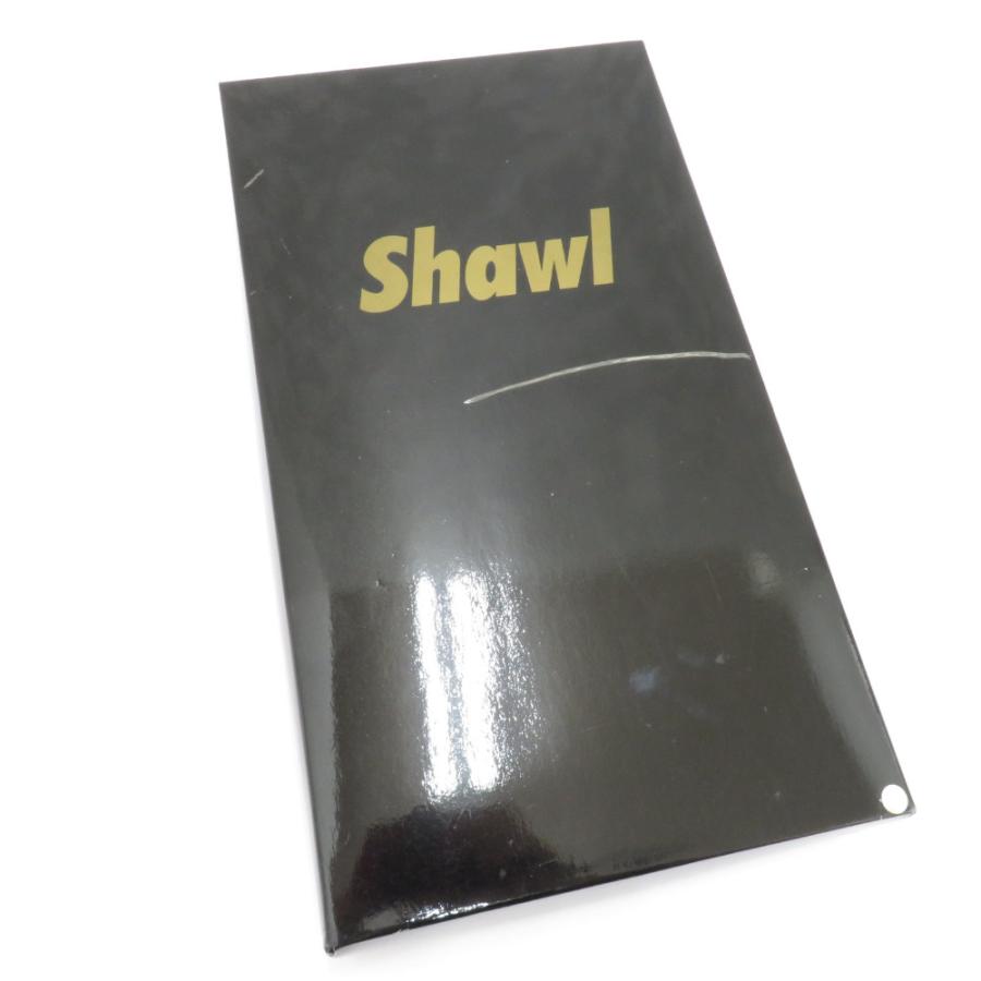 ショール レースショール チャコールグレー×シルバー レース編み フリンジ 正方形 箱付き 長さ115cm |  | 08