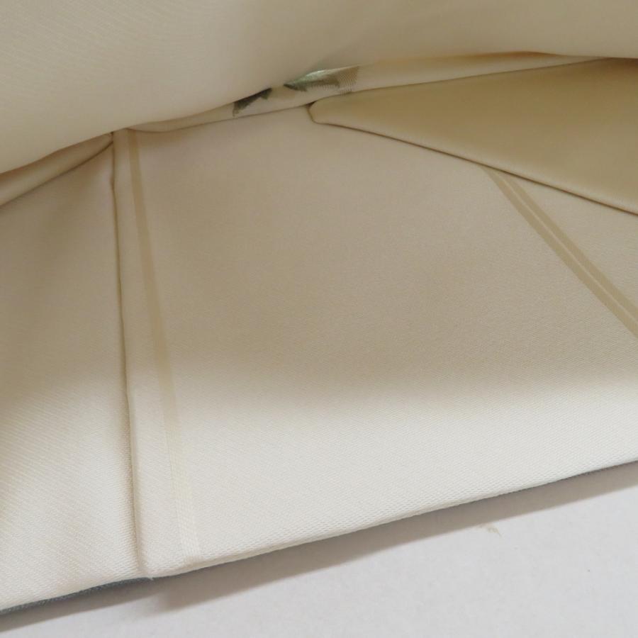 名古屋帯 西陣織り 仕付け糸付き 正絹 クリーム色xシルバーx多色