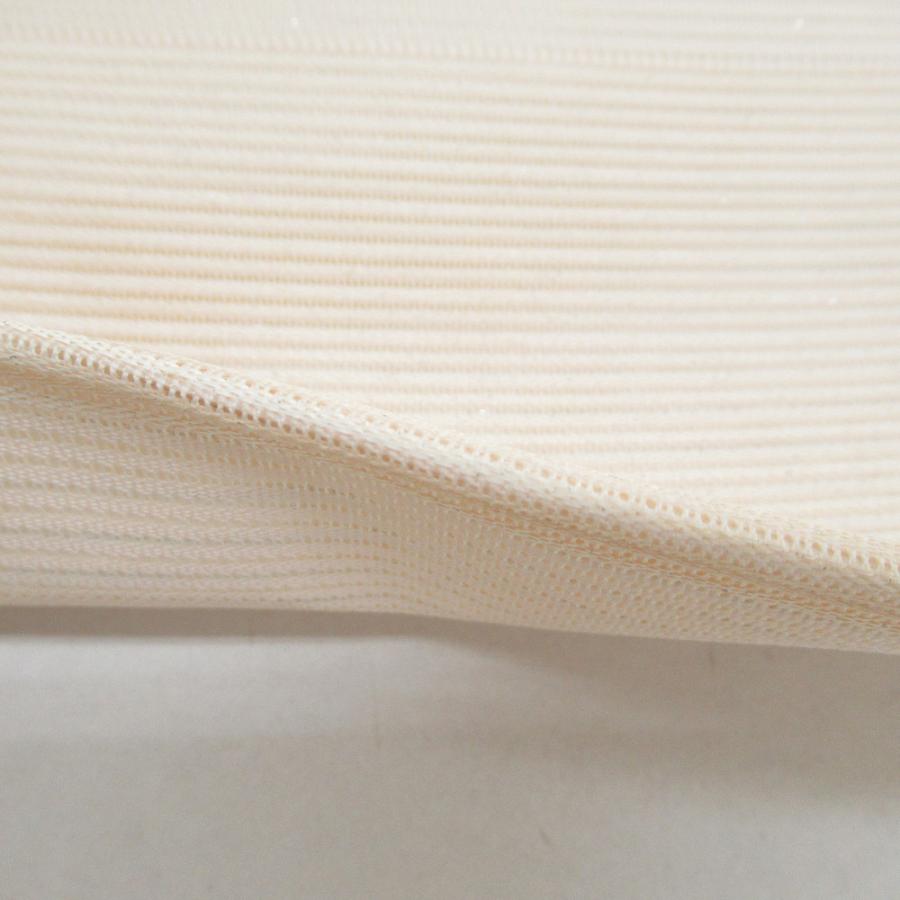 名古屋帯 絽 夏用 花文様 クリーム色x薄ピンクx薄紫色 パステル計