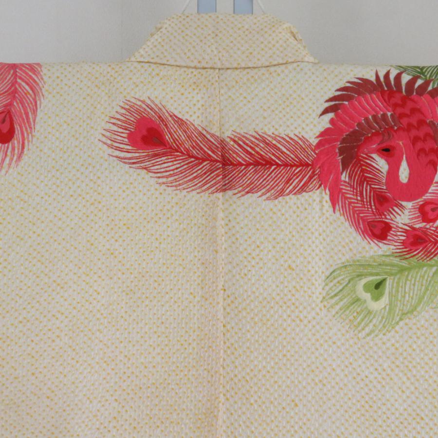振袖 二尺袖 総絞り 正絹 黄色ｘ多色 刺繍入り 孔雀紋様 袷 広衿 成人式 卒業式 舞台衣装 フォーマル 仕立上り 着物 身丈155cm 【キモノオフ野々市若松店】 振袖 二尺袖 総絞り 正絹 黄色x多色 刺繍入り 孔雀紋様 袷 広衿 成人