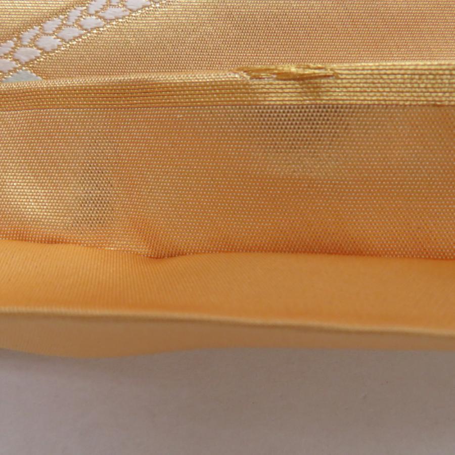 袋帯 振袖用 正絹 扇子模様 ゴールドx多色 金糸銀糸 六通柄