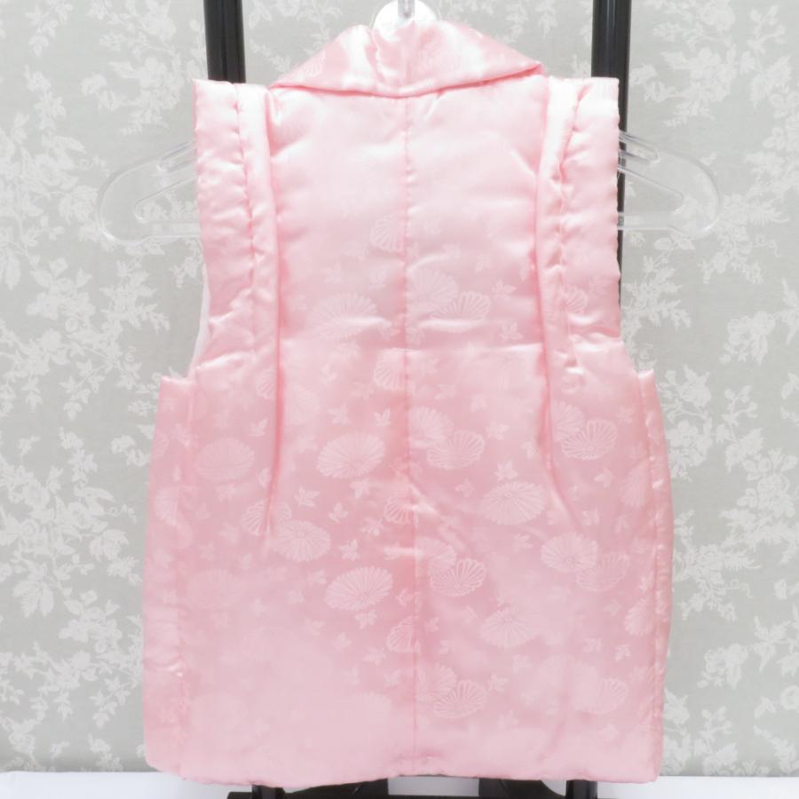 子供着物 被布 子供用 三才用 ピンク 菊地模様 無地調 アセテート100