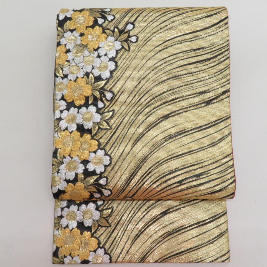 A 蝶々に花模様 金銀糸 白色 六通 正絹 フォーマルな名古屋帯 A 蝶々に花模様 金銀糸 白色 六通 正絹 フォーマルな名古屋帯