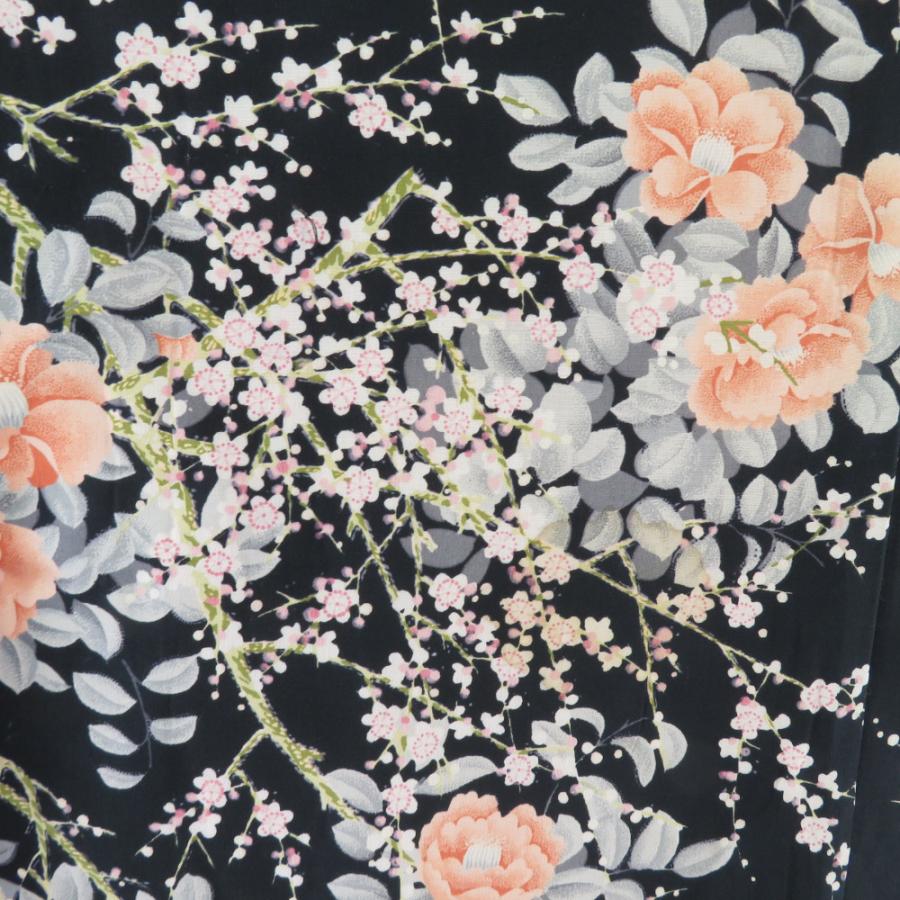 羽織 アンティーク 長羽織 梅に椿 人絹 黒色 レトロ 大正ロマン 着物用 身丈94cm Ki5111nb ココロード 通販 Yahoo ショッピング