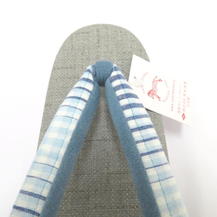Calen Blosso (カレンブロッソ) 草履 菱屋 カレンブロッソ Calen Blosso × 優華壇 コラボ カフェぞうり Mサイズ 22.5～23.5cm適応 グレー×水色 カジュアル 履物 日本製 新品 【キモノオフ野々市若松店】 Calen Blosso（カレンブロッソ） 草履 菱屋 × 優華壇 コラボ カフェ