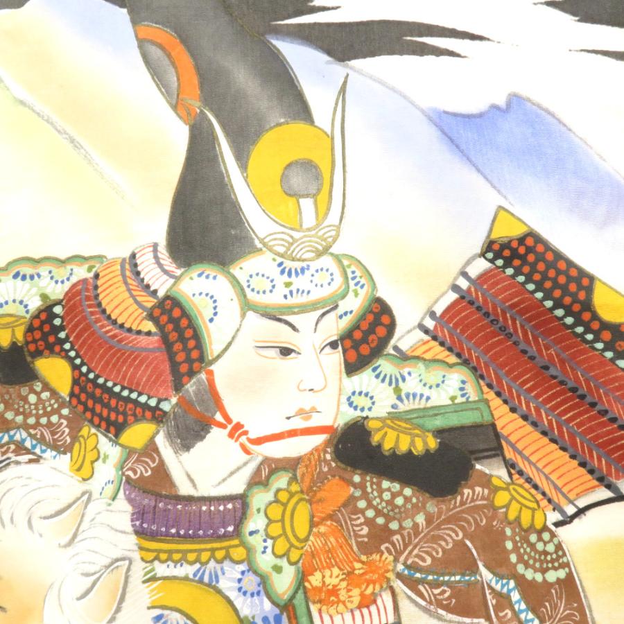 子供着物 アンティーク着物 昔きもの 男児用 一つ身 武将 馬 山 レトロ