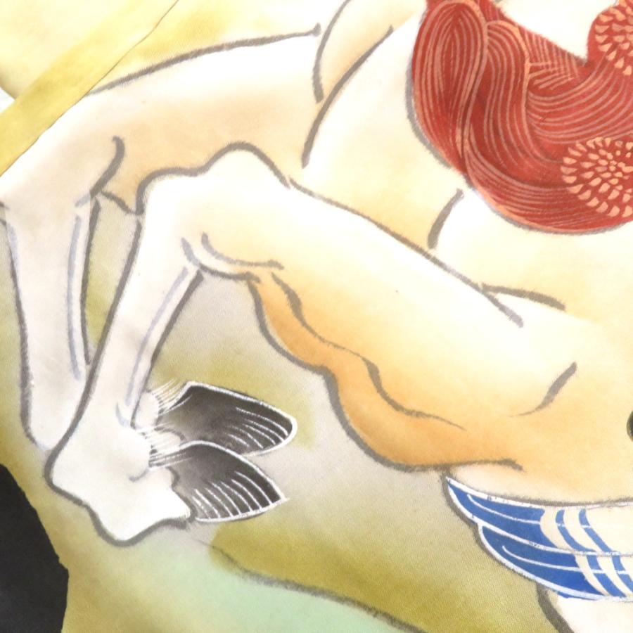 子供着物 アンティーク着物 昔きもの 男児用 一つ身 武将 馬 山 レトロ