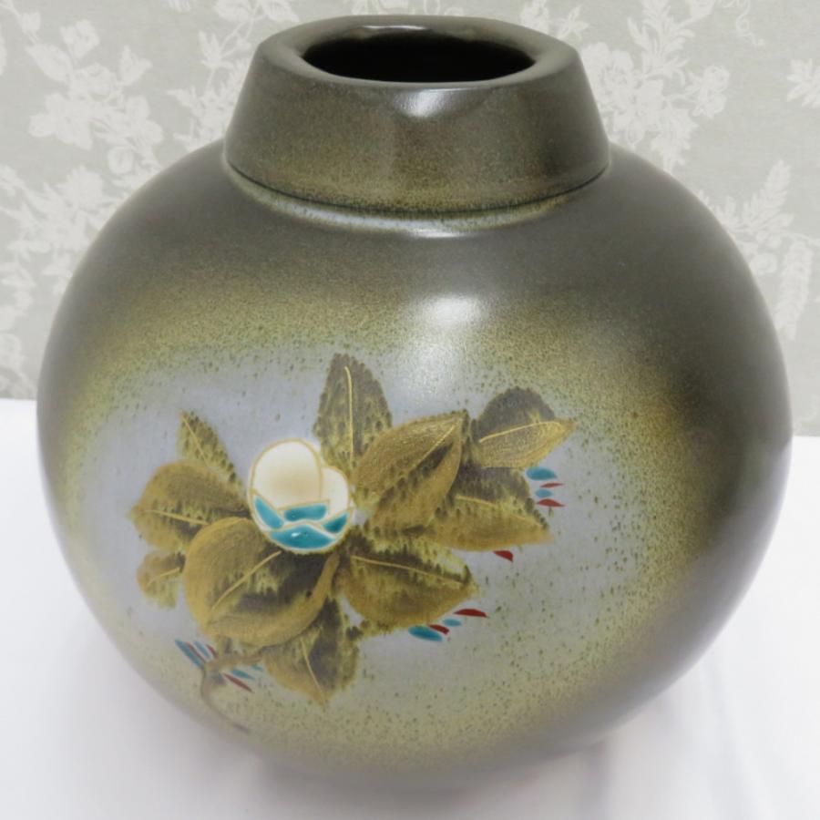 九谷焼 骨董・民芸品 山上義正 九谷義正 花瓶 花器 椿 ツバキ 箱 九谷焼 骨董・民芸品 山上義正 九谷義正 花瓶 花器 椿 ツバキ 箱
